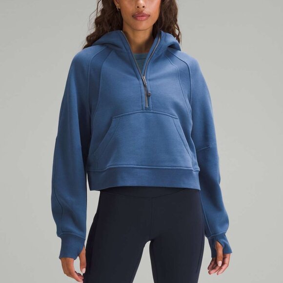 EUC Lululemon Scuba Oversized Half-Zip Hoodie, XS/S, PITCH BLUE - Picture 1 of 9